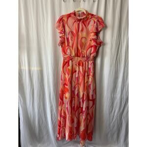 MSK Pink and Orange Patterned Jumpsuit